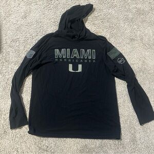 Men's Colosseum Black Miami Hurricanes OHT Military Appreciation Hoodie Long XL